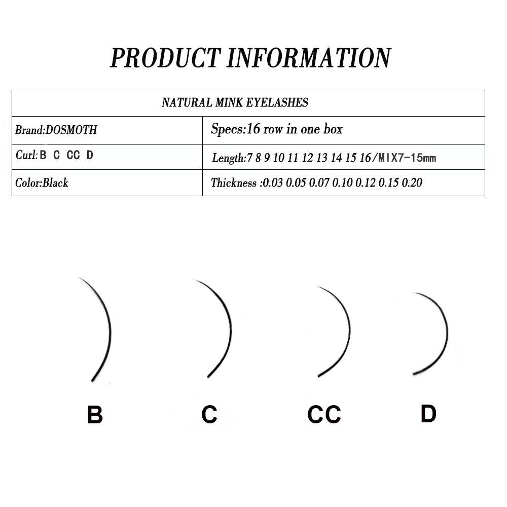 DOSMOTH 10 boxes 16rows 7-16mm - Eyelash Extension For Asian Eyes review and price